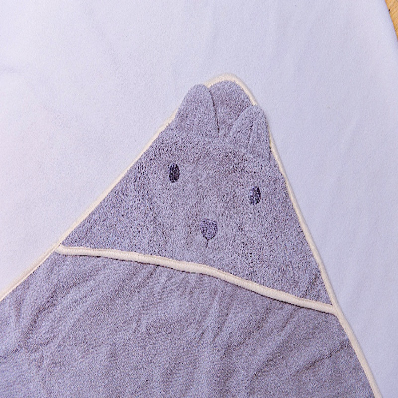 Newborn-4 Years Cotton Baby hooded towel Bunny Face 80x80cm Grey, Pink